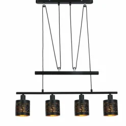 Luminaires Orientaux-Luminaires Globo Lighting Suspension Globo TUNNO Noir, 4 lumières