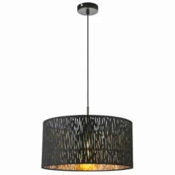 Lampes En Tissu-Luminaires Globo Lighting Suspension Globo TUXON Noir, 1 lumière