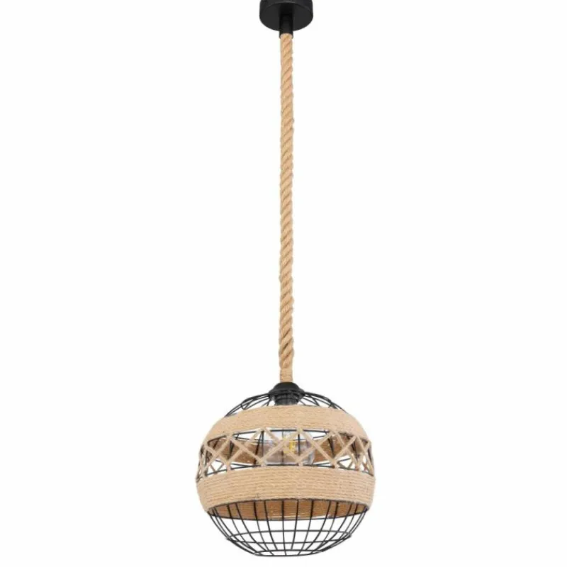 Style Boho-Chic-Luminaires Globo Lighting Suspension Globo ULLEU Brun, Noir, 1 lumière