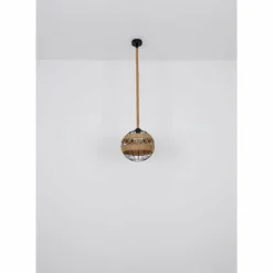 Style Boho-Chic-Luminaires Globo Lighting Suspension Globo ULLEU Brun, Noir, 1 lumière