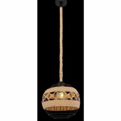 Style Boho-Chic-Luminaires Globo Lighting Suspension Globo ULLEU Brun, Noir, 1 lumière