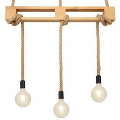 Style Boho-Chic-Luminaires Globo Lighting Suspension Globo ULLEU Brun, Noir, 3 lumières