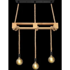 Style Boho-Chic-Luminaires Globo Lighting Suspension Globo ULLEU Brun, Noir, 3 lumières