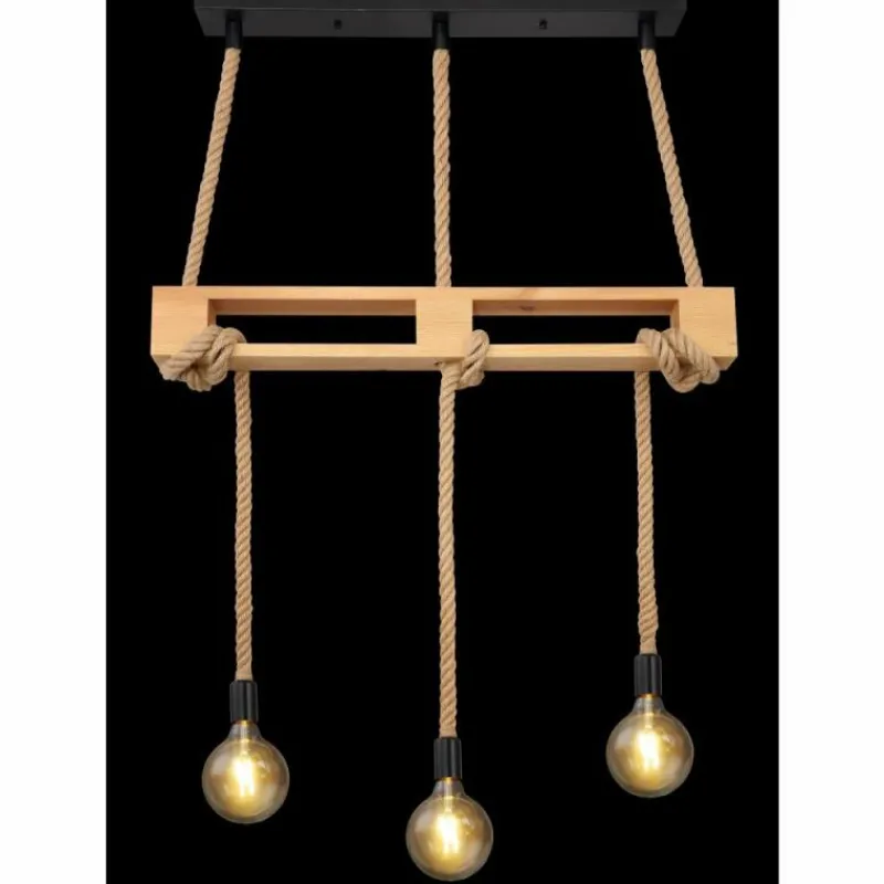 Style Boho-Chic-Luminaires Globo Lighting Suspension Globo ULLEU Brun, Noir, 3 lumières