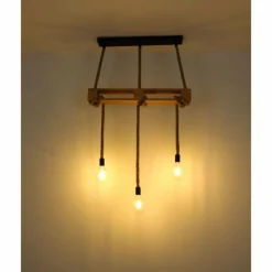 Style Boho-Chic-Luminaires Globo Lighting Suspension Globo ULLEU Brun, Noir, 3 lumières