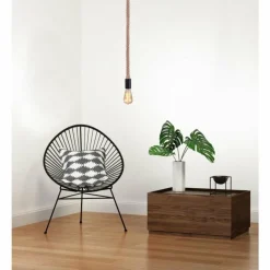 Lampes En Tissu-Luminaires Globo Lighting Suspension Globo ULLEU Noir, 1 lumière