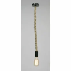 Lampes En Tissu-Luminaires Globo Lighting Suspension Globo ULLEU Noir, 1 lumière