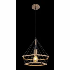 Lampes En Tissu-Luminaires Globo Lighting Suspension Globo ULLEU Noir, 1 lumière