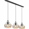 Style Boho-Chic-Luminaires Globo Lighting Suspension Globo ULLEU Noir, 3 lumières