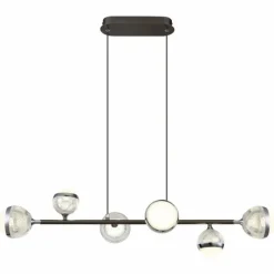 Luminaires Globo Lighting Suspension Globo UNTSY LED Titane, 6 lumières, Télécommandes* Éclairage Led