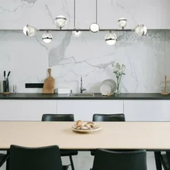 Luminaires Globo Lighting Suspension Globo UNTSY LED Titane, 8 lumières, Télécommandes* Suspensions