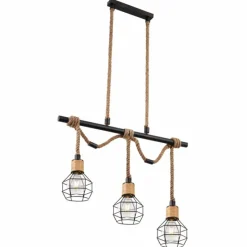 Luminaires Globo Lighting Suspension Globo VALERIE Brun, Noir, 3 lumières* Suspensions