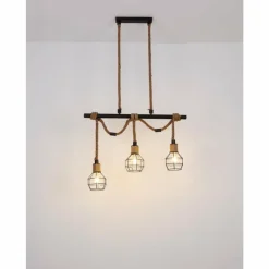 Luminaires Globo Lighting Suspension Globo VALERIE Brun, Noir, 3 lumières* Suspensions