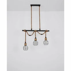 Luminaires Globo Lighting Suspension Globo VALERIE Brun, Noir, 3 lumières* Suspensions