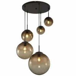 Luminaires Globo Lighting Suspension Globo VARUS Brun, Noir, 5 lumières