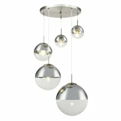 Luminaires Globo Lighting Suspension Globo VARUS Nickel mat, 5 lumières