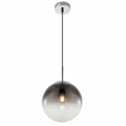 Suspension Verre Fumé-Luminaires Globo Lighting Suspension Globo VARUS Nickel mat, 1 lumière