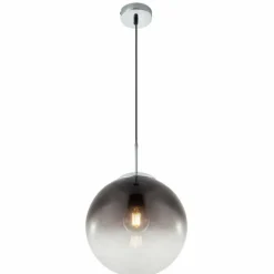 Suspension Verre Fumé-Luminaires Globo Lighting Suspension Globo VARUS Nickel mat, 1 lumière