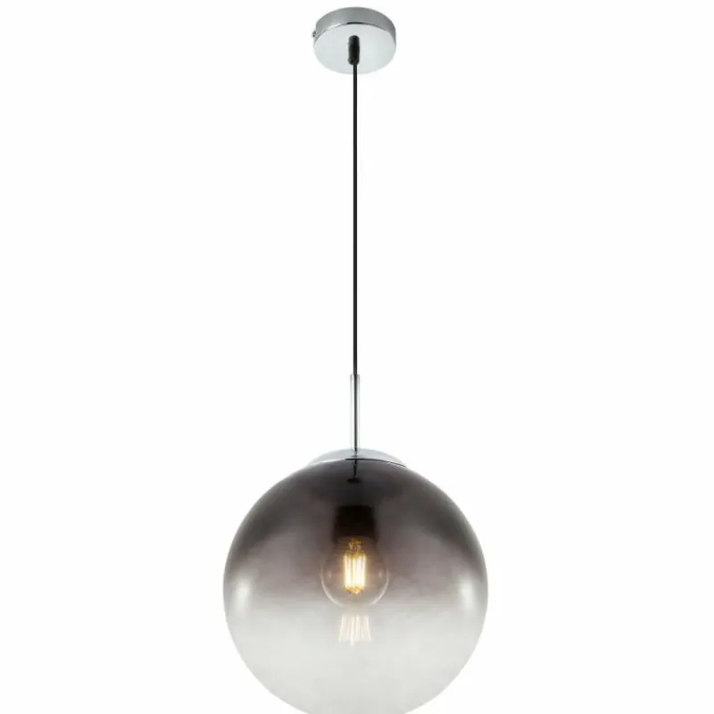 Suspension Verre Fumé-Luminaires Globo Lighting Suspension Globo VARUS Nickel mat, 1 lumière
