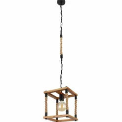 Style Boho-Chic-Luminaires Globo Lighting Suspension Globo VERNON Brun, Écru, Noir, 1 lumière