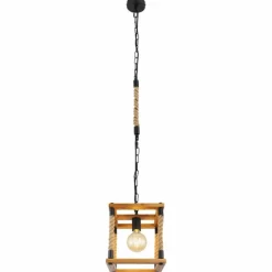 Style Boho-Chic-Luminaires Globo Lighting Suspension Globo VERNON Brun, Écru, Noir, 1 lumière