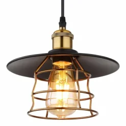 Luminaires Rustiques-Luminaires Globo Lighting Suspension Globo VIEJO Noir, 1 lumière