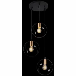 Luminaires Globo Lighting Suspension Globo VIGO Noir, 3 lumières* Suspensions