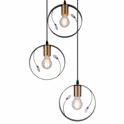 Luminaires Globo Lighting Suspension Globo VIGO Noir, 3 lumières* Suspensions