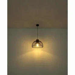 Luminaires Rustiques-Luminaires Globo Lighting Suspension Globo VITIANO Brun, Noir, 1 lumière