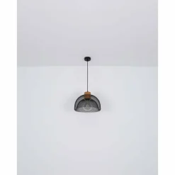 Luminaires Rustiques-Luminaires Globo Lighting Suspension Globo VITIANO Brun, Noir, 1 lumière