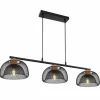 Luminaires Rustiques-Luminaires Globo Lighting Suspension Globo VITIANO Brun, Noir, 3 lumières