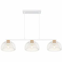 Luminaires Rustiques-Luminaires Globo Lighting Suspension Globo VITIANO Brun, Blanc, 3 lumières