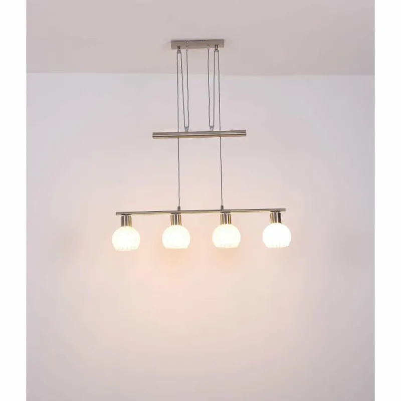 Luminaires Globo Lighting Suspension Globo WILLY Nickel mat, 4 lumières
