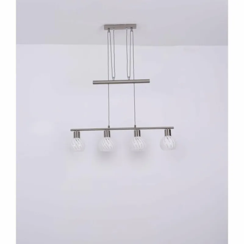 Luminaires Globo Lighting Suspension Globo WILLY Nickel mat, 4 lumières