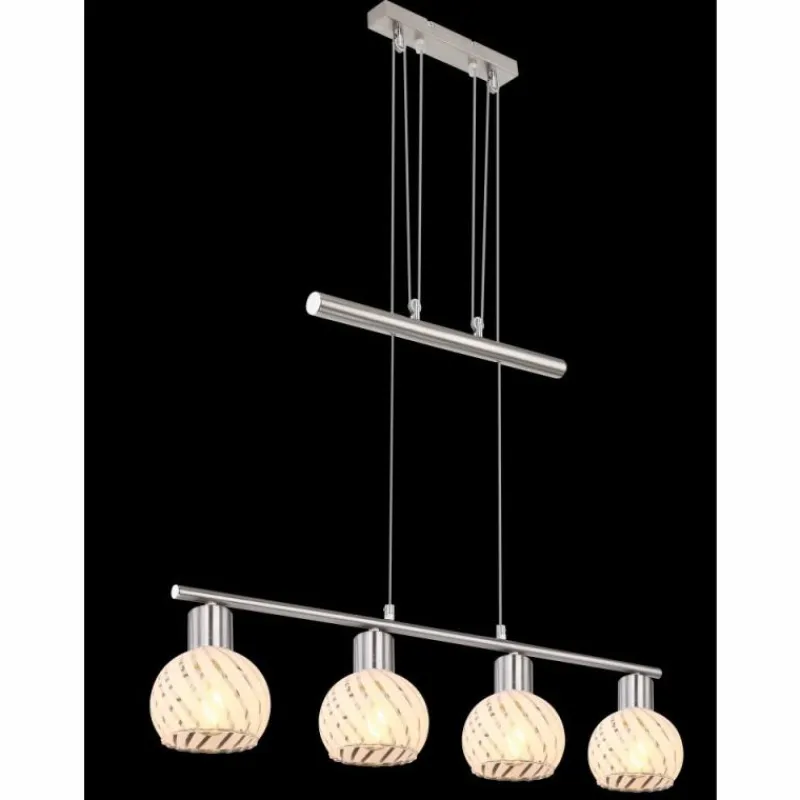Luminaires Globo Lighting Suspension Globo WILLY Nickel mat, 4 lumières