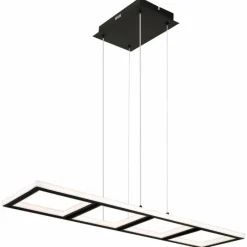 Luminaires Globo Lighting Suspension Globo WOLFHARD LED Noir, 1 lumière, Télécommandes* Éclairage Led