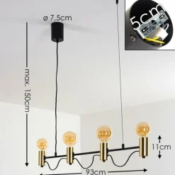 Luminaires Rustiques-hofstein Suspension Gnarp Noir doré, 4 lumières