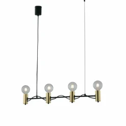 Luminaires Rustiques-Luce Design Suspension Gnarp Noir doré, 4 lumières