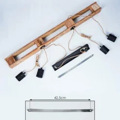 hofstein Suspension Gnitteryd Brun, Bois clair, Noir, 4 lumières