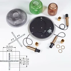 Suspension Verre Fumé-hofstein Suspension Goldenville Laiton, Noir, 3 lumières