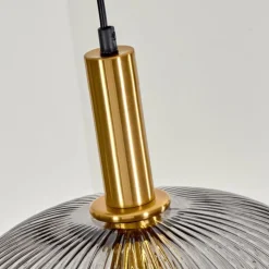 Suspension Verre Fumé-hofstein Suspension Goldenville Laiton, Noir, 3 lumières