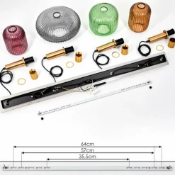 Luminaires Orientaux-hofstein Suspension Goldenville Laiton, Noir, 4 lumières