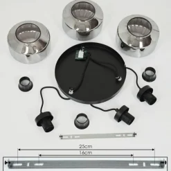 Suspension Verre Fumé-hofstein Suspension Gondim Noir, 3 lumières