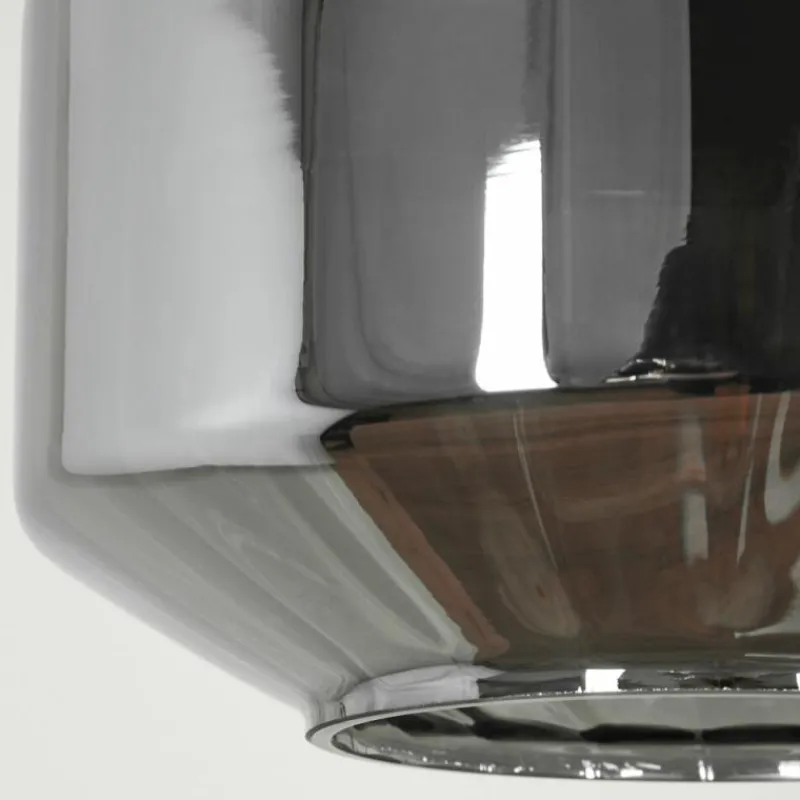 Suspension Verre Fumé-hofstein Suspension Gondim Noir, 3 lumières