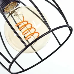 hofstein Suspension Gondo Bois clair, Noir, 4 lumières