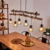 Style Boho-Chic-hofstein Suspension Gondo Bois clair, Noir, 6 lumières