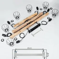 Lampes Vintages & Rétros-hofstein Suspension Gondo Bois clair, Noir, 6 lumières