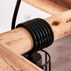 Style Boho-Chic-hofstein Suspension Gondo Bois clair, Noir, 4 lumières