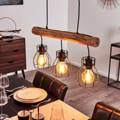 hofstein Suspension Gondo Brun, Noir, 3 lumières