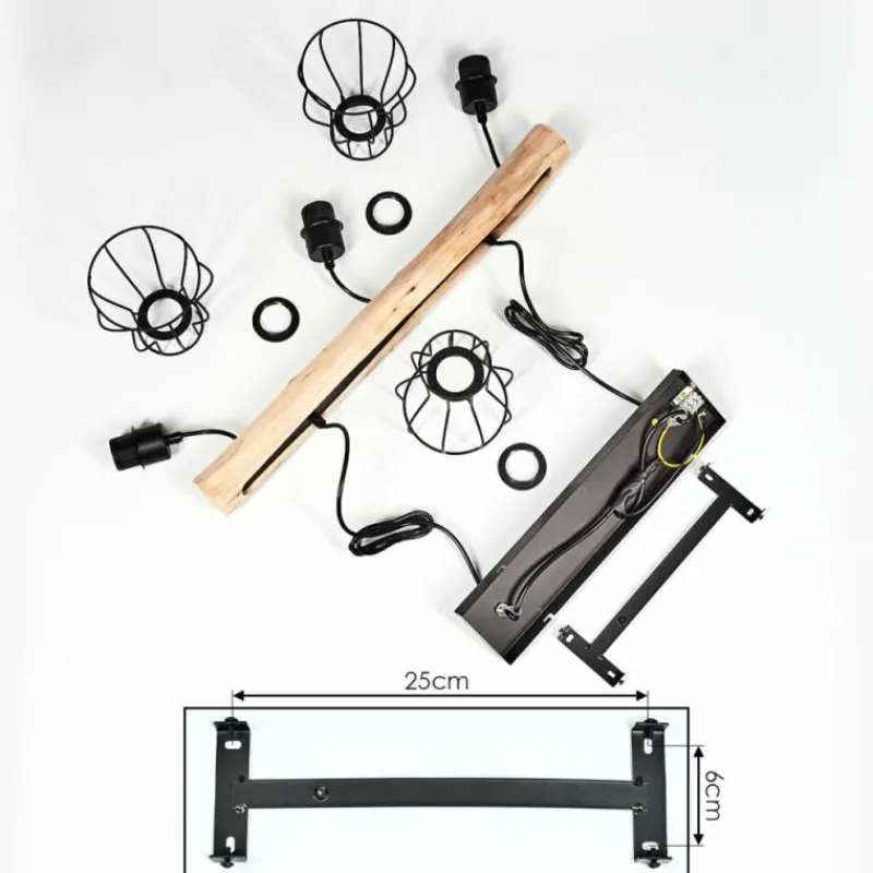 hofstein Suspension Gondo Brun, Noir, 3 lumières